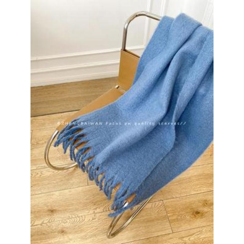 Limited-time snap-up price! Mohair fleece scarf women's 14 classic colors, warm in autumn and winter, soft and thickened scarf, solid color