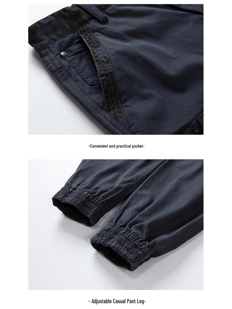 Men's Camouflage Multi-Pocket Elastic Cuff Overalls W9032