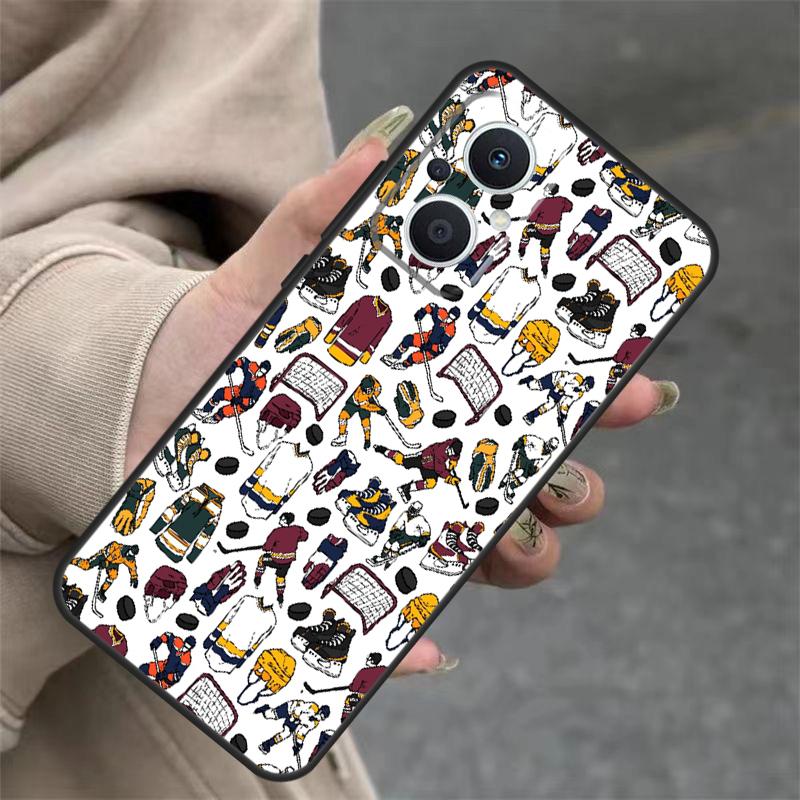 Play Ice Hockey Case For OPPO Reno 7 8 Lite 10 11 12 13 14 Pro 8T 12F 13F 14F OPPO Find X8 X6 X9 Pro Cover