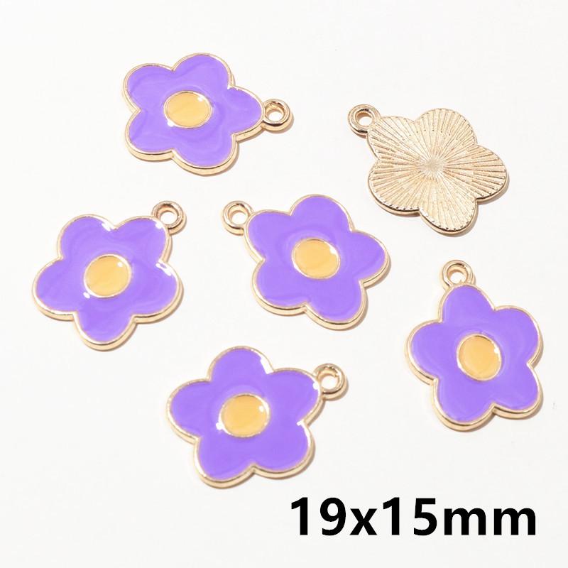 20pcs Enamel Mushroom Charms Pendant 19x19mm Alloy Metal DIY Jewelry Making Accessories for Earring Bracelet Necklace Finding