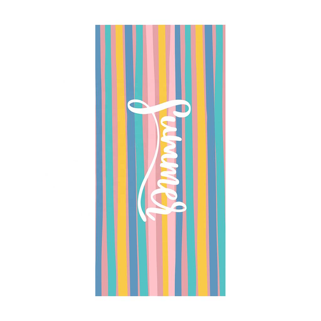 Outdoor Swimming Pool Red Striped Printed Oversized Beach Towels Quick Dry Microfiber Suede Beach Towel With Logo