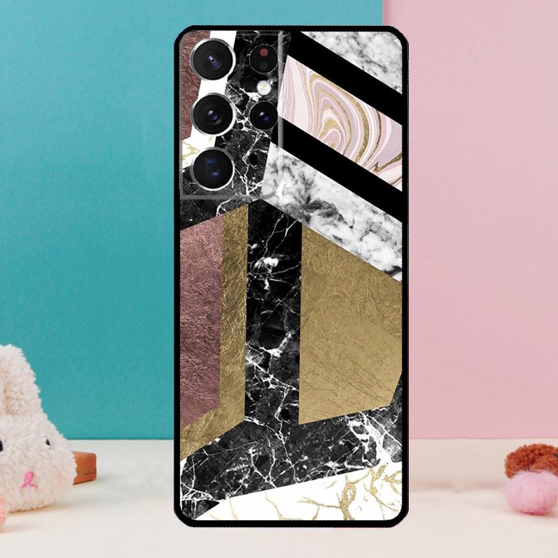 

Marble Geometric Art Case For Samsung Galaxy S25 S24 S23 S22 S21 Ultra S9 S10 S20 Plus S24 FE Funda Cover Shell Galaxy S21