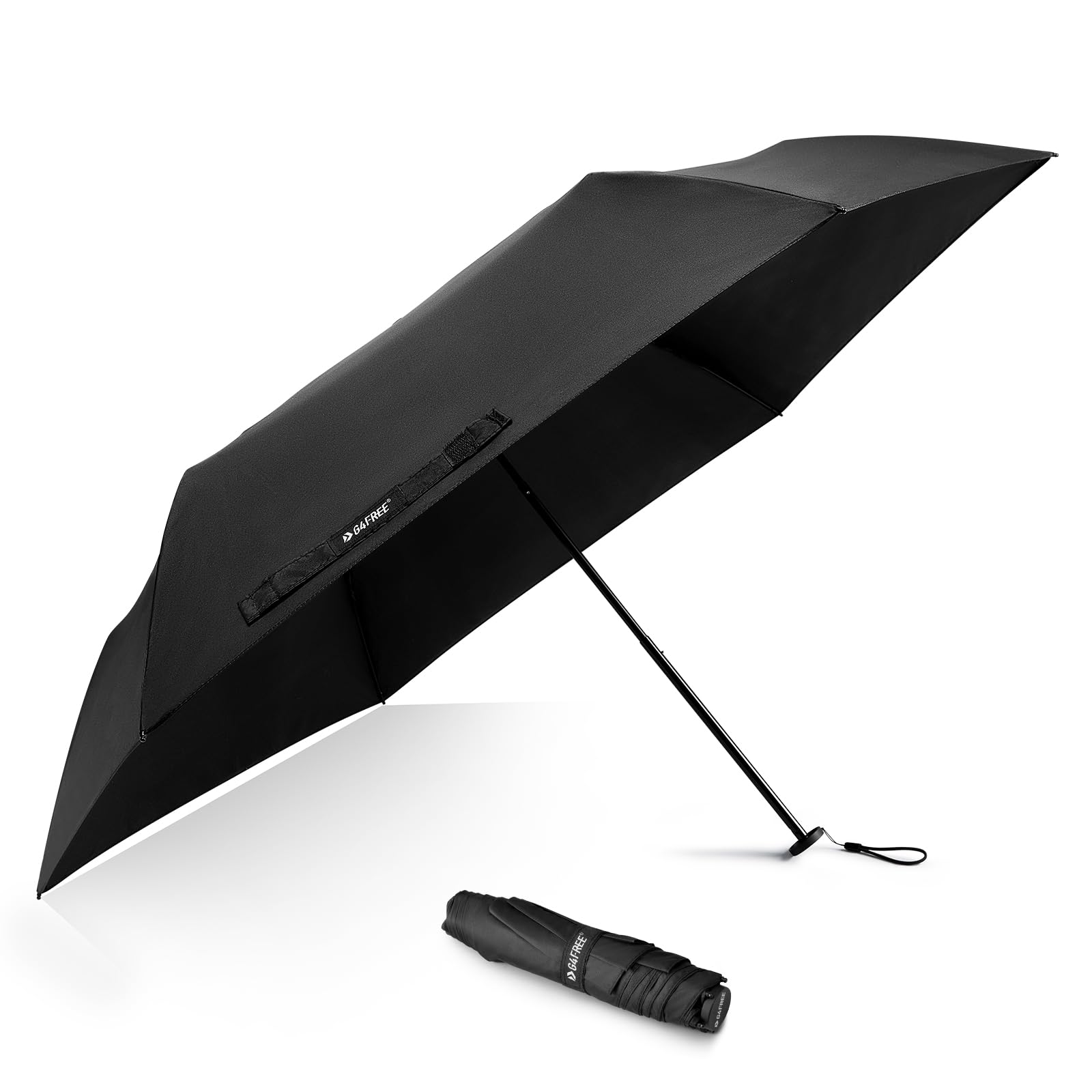 

G4Free Travel Compact and UPF UV Carbon Mini Parasol Umbrella, Ultra-Lightweight 115g, 50+ Protection, Fiber, Ultra-Slim, Small, чёрный