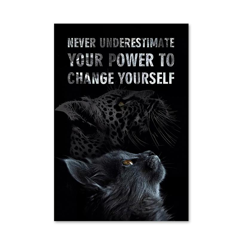 

Вдохновляющие черно-белые постеры с изображением животных и кошек, современная живопись на холсте, настенные художественные картины для украшения гостиной и дома 21x30cm No Framed