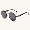 Steampunk Vintage Round Metal Sunglasses Men and Women Hip Hop Stylish Fashion Shades Glamour Trend Designer Shades UV400