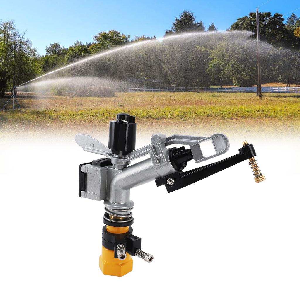 Impact Sprinkler 360 Degree Auto Rotating Large Area Irrigation Sprinkler with 1 Inch FNPT Interface for Yard Garden Lawn
