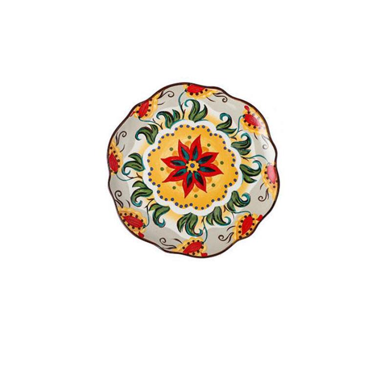 

Керамическая тарелка Богемная тарелка Домашняя креативная тарелка в стиле вестерн Тарелка для стейка Рисовая тарелка Декоративная тарелка Подглазурная тарелка 9