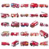 Fire Truck Cartoon Stickers: 50 Fun Decorative Sheets for Notebooks, Water Cups, and Desktops