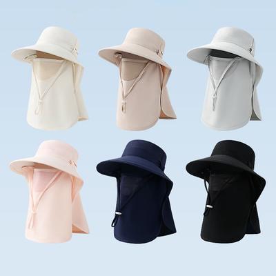 Outdoor Sunscreen Sun Hat UV Protection Neck Flap Bucket Hat New Fisherman Hat  Women