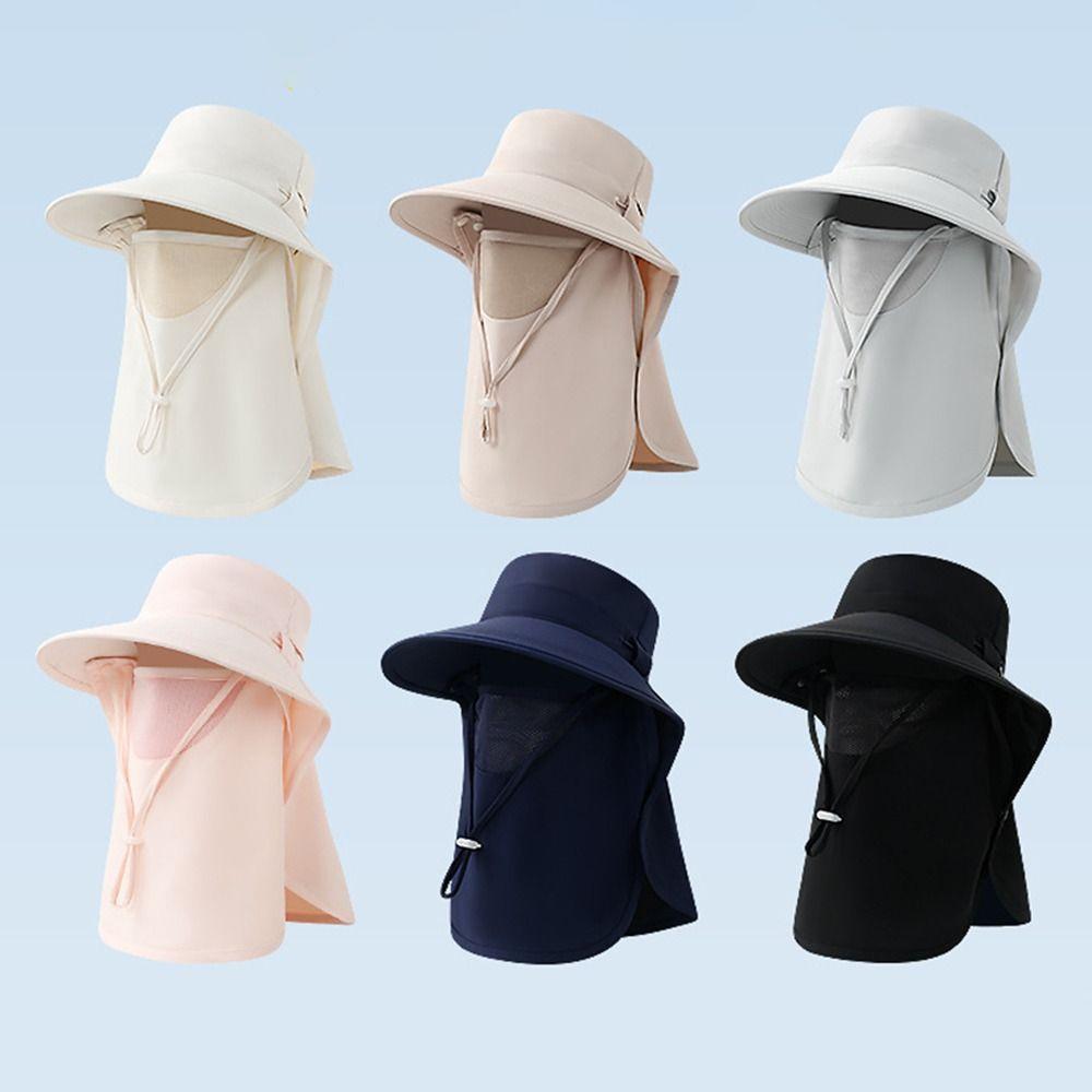 Outdoor Sunscreen Bucket Hat UV Protection Neck Flap Bucket Hat Breathable Fisherman Hat  Travel