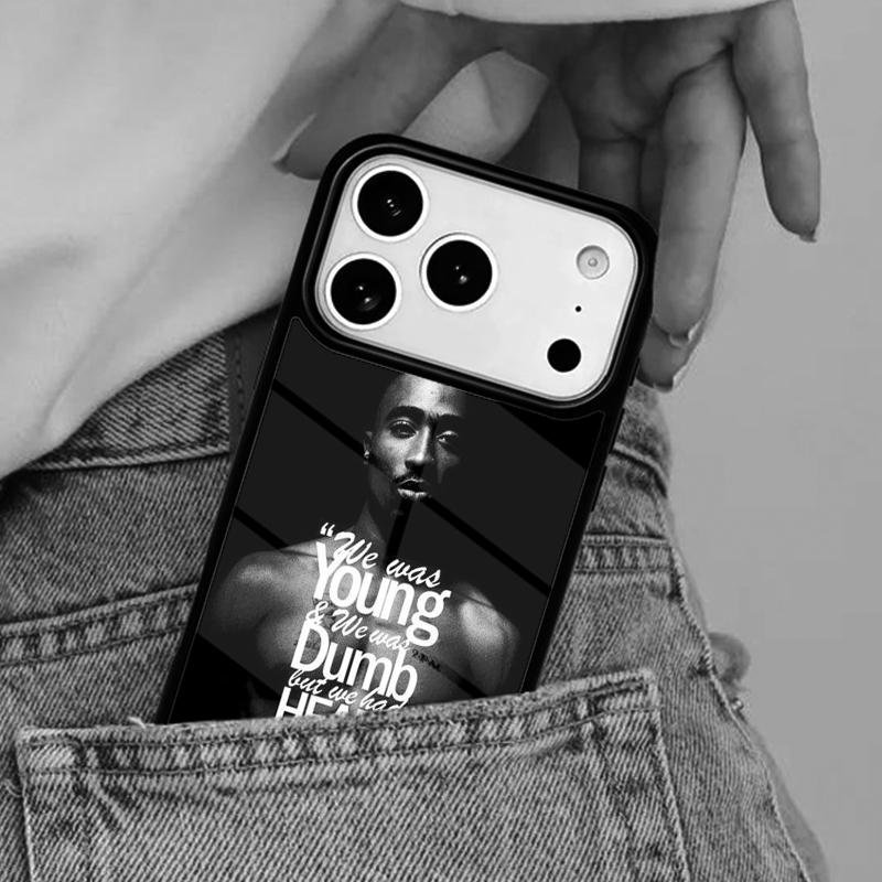 Hiphop Rap Singer 2Pac Tupac Shakur Phone Case for iPhone 16e 15 14 13 12 17 Pro Max Plus Air 17pro Cover Coque