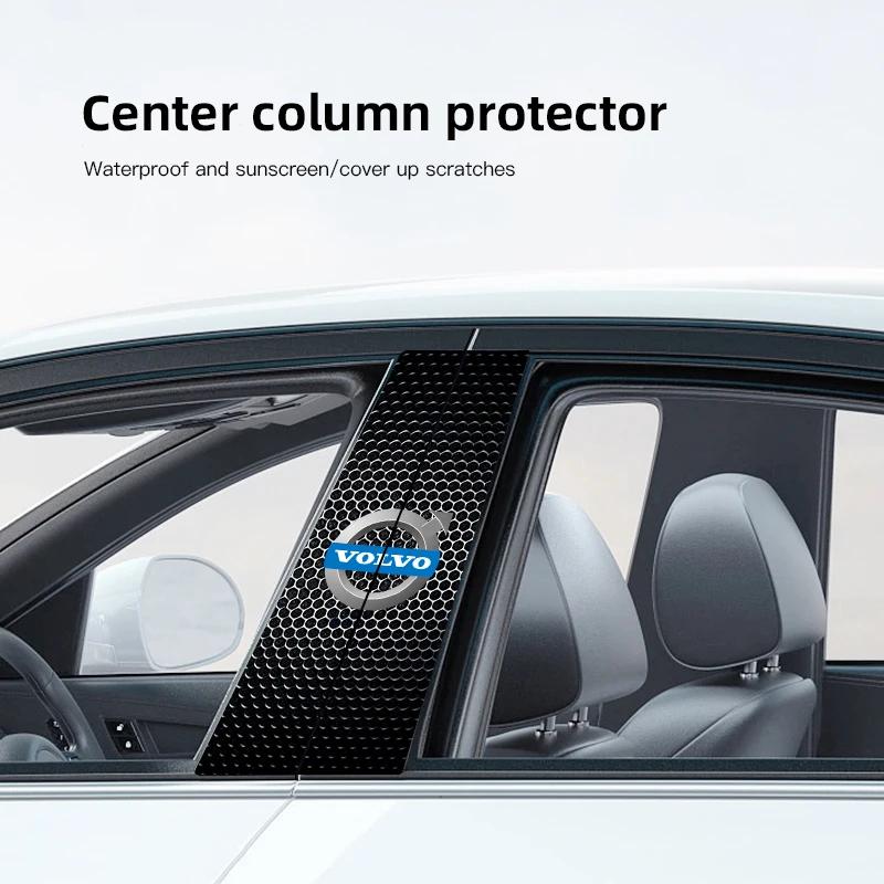 zpebr9 2Pcs New Car Window Design Center Column Decorative Sticker For Volvo XC60 S60 V40 V50 V60 S80 S40 C30 AWD C70 S40 S60 S80 S90