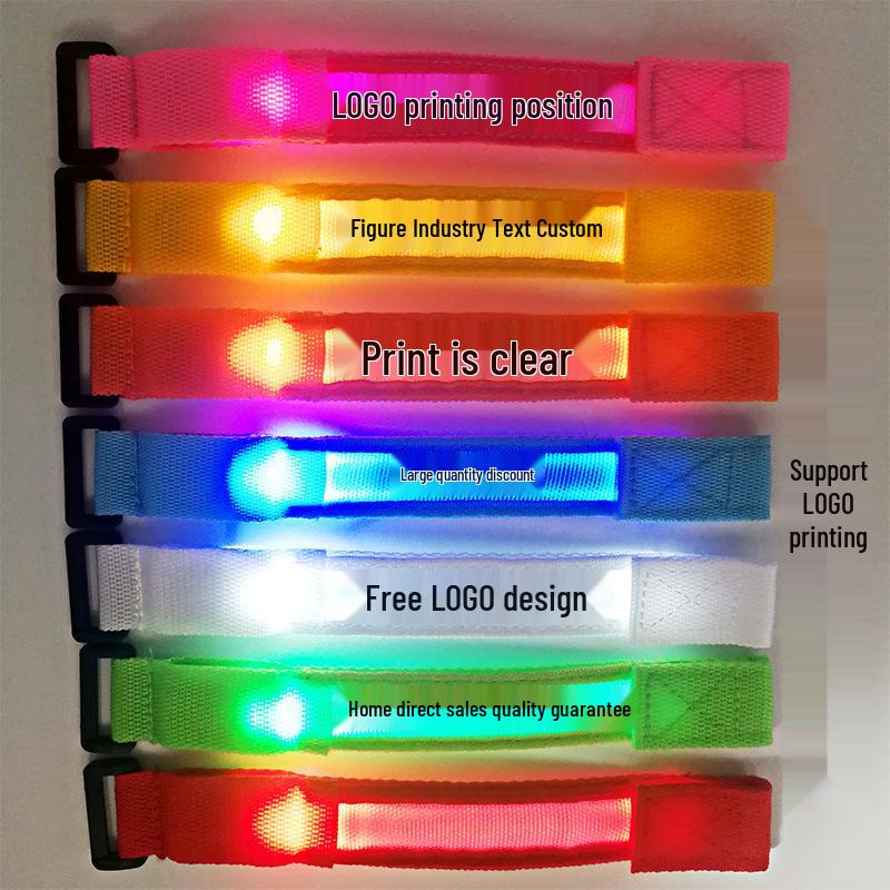 LED Luminous Bracelet: Flashing Wristband for Outdoor Night Running & Cycling with Company Logo Support