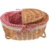 Wicker Basket with Handles Cute Baskets for Gifts Picnic Lid Woven