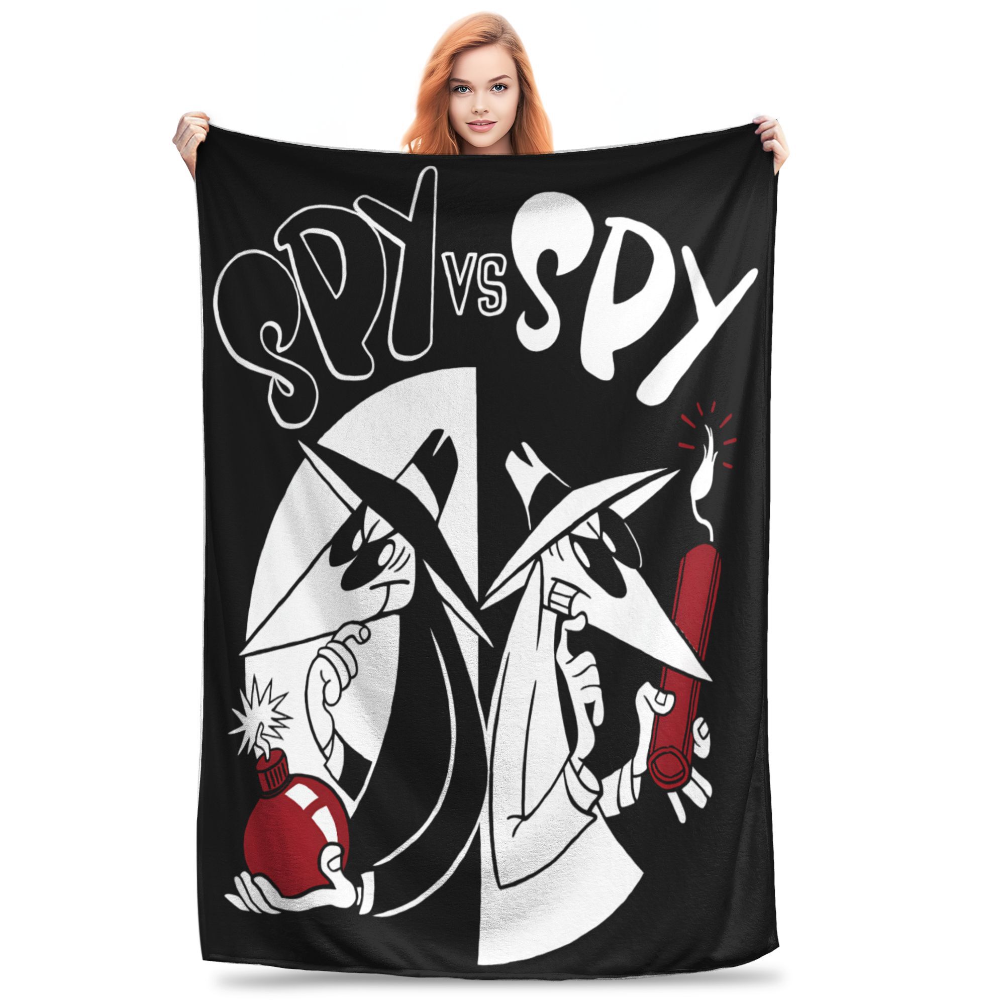 Comfortable Spy Vs Spy Blanket Accessories Room Decorative  Throw Blanket Soft Flannel for Outdoor 130x150cm