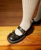 Cesti Grommet Mary Jane Platform Loafers (Black)