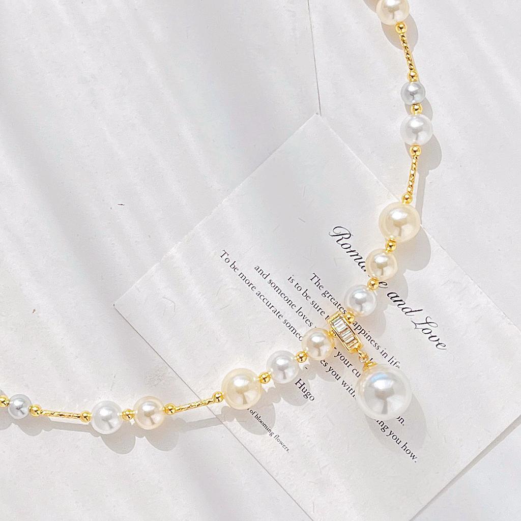 High Quality Artificial Crystal Pearl Necklace Neck Chain Sweater Chain Women'S Pendant