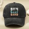 Retro Coconut Print Washed Baseball Cap Women's New Outdoor Peaked Cap Party Hip Hop Trucker Cap