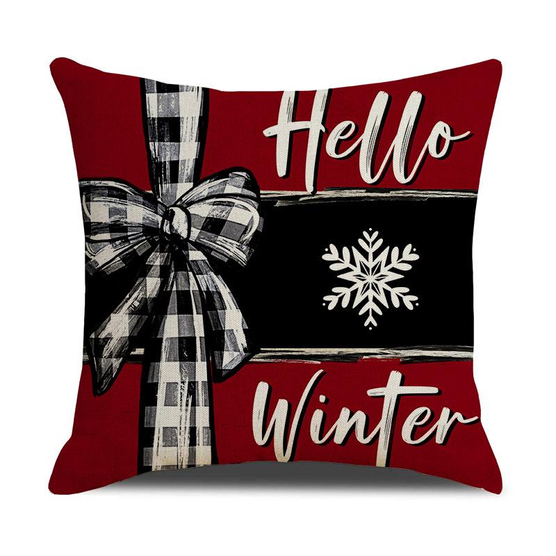 Pine Cone Print Pillow Cover Retro Style Holiday Decoration Seat Cushion Indoor Home Sofa Pillow