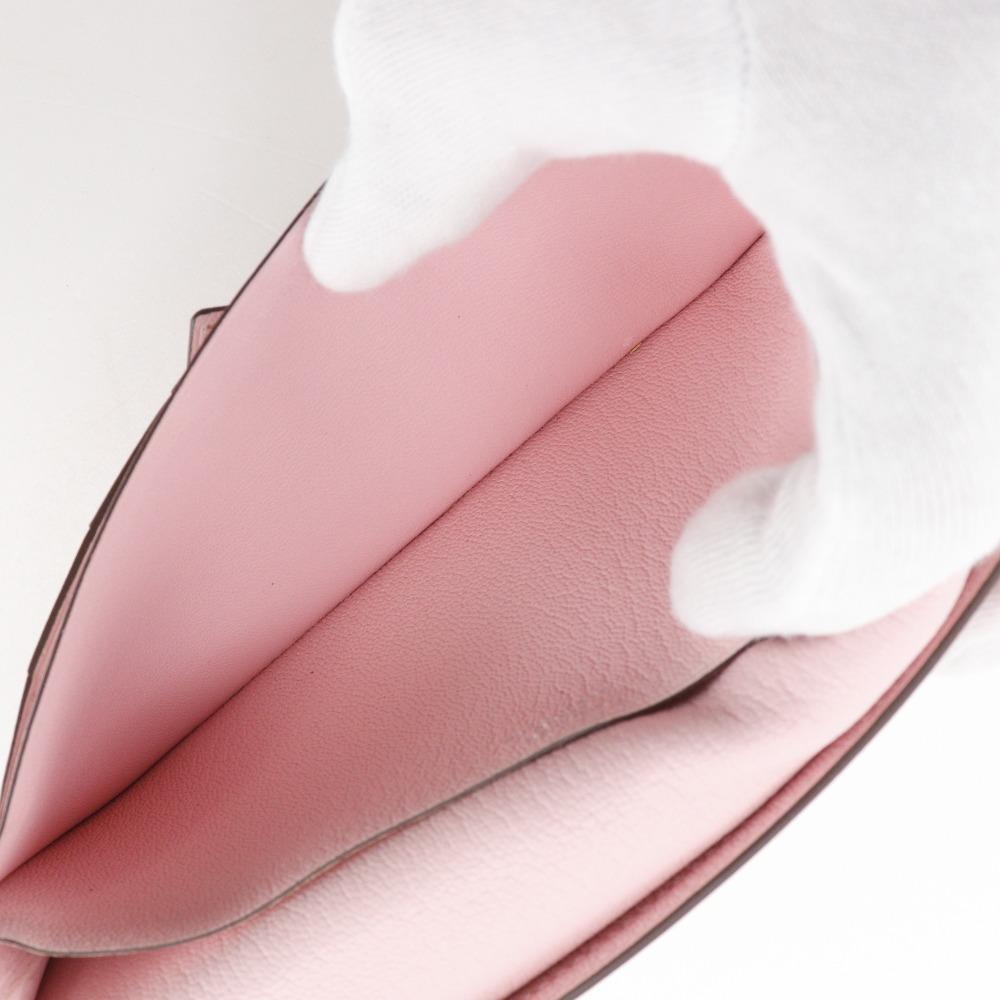 HERMES Beance fleet Purse pink leather Women Used