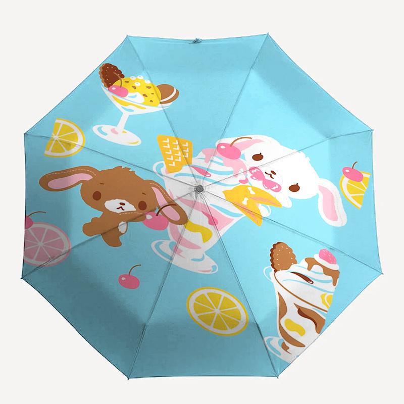 Sugar Bunnies Automatic Open/Close Umbrella-Cute Umbrella with Cute Design, Portable 3-Fold Compact Umbrella for Men & Women, Halloween Chri