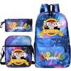 Cartoon Teacup Head Cuphead Student School Bag Backpack Three-piece Set Children's Shoulder Bag Pencil Bag