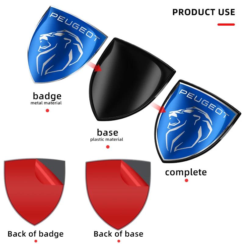 Car Sticker 3D Metal Badge Trunk Body Window Side Decoration for Peugeot 408 4008 308 3008 Rifter 5008 508 2008 208 301 RCZ 407 HGH3