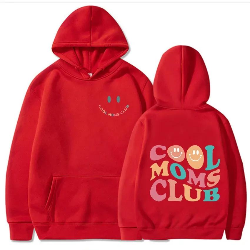 Cool Moms Club Double Sided Letter Printing Sweatshirts Men Cartoon Design Sense of Personality Fashion Long-sleeved Original