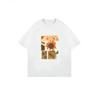 Oversized T Shirt Black Sunflower And Eyes Art Print Graphic Tee For Casual Wear