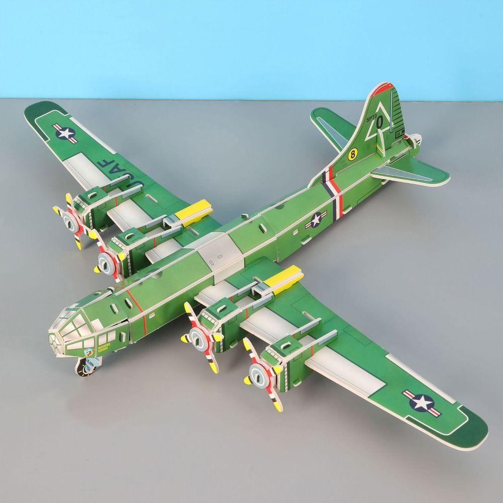 

3D Montessori Toys Handmade Education Puzzles Practical Airplane Puzzle Kids білий