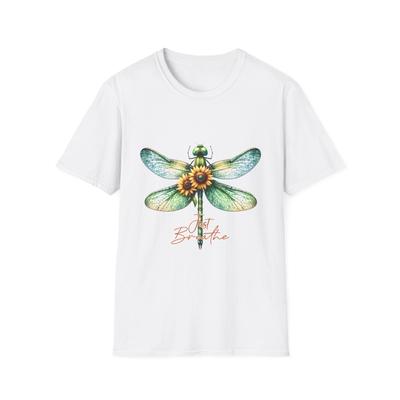 Inspirational Dragonfly T-Shirt, Just Breathe Tee, Nature Lover Gift, Relaxation