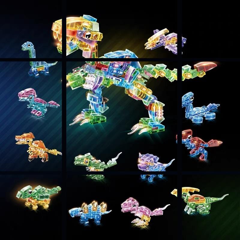 Neue transparente Mini-Bausteine Dinosaurier-Tier/Hai Biologische Modelle Lernspielzeug für Kinder