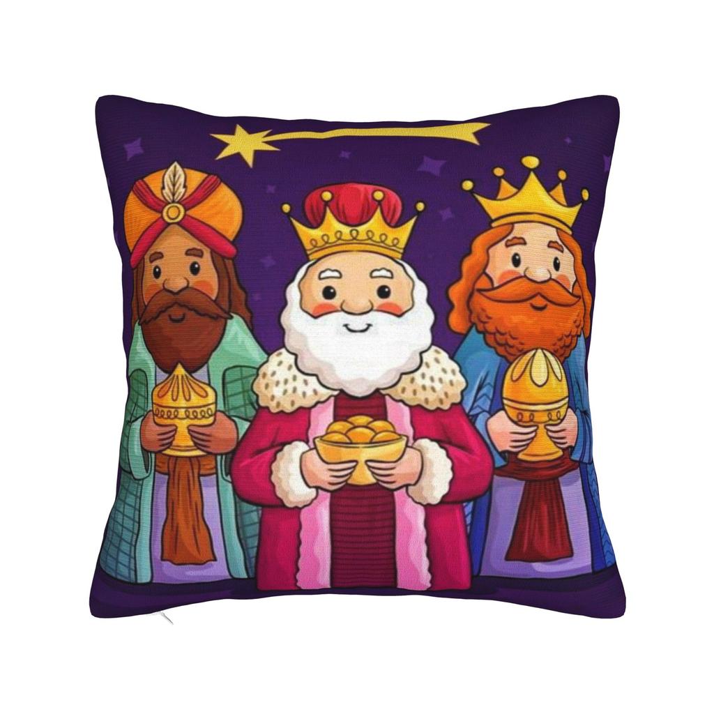 Seat Decorations Día de los Reyes Magos Epifanía Three kings Pillowcases Accessories Pillow Cover Zippered Multi Size