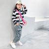 Children's White Soft Bottom Sports Board Shoes Student Casual Boys and Girls Leather Panel Shoes