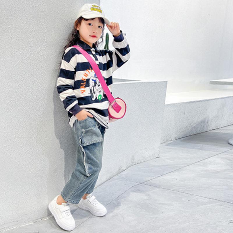 Children's White Soft Bottom Sports Board Shoes Student Casual Boys and Girls Leather Panel Shoes