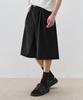 Drawfit Pinstripe Long Bermuda Slacks [Black]