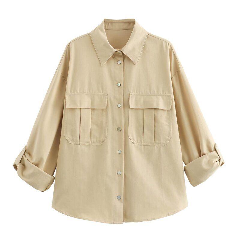 Fashion Style 2024 Summer New Arrival Women's Clothing Easiest for Match Rolled Sleeve Drape Shirt High Waist Wide Leg Pants 3309805