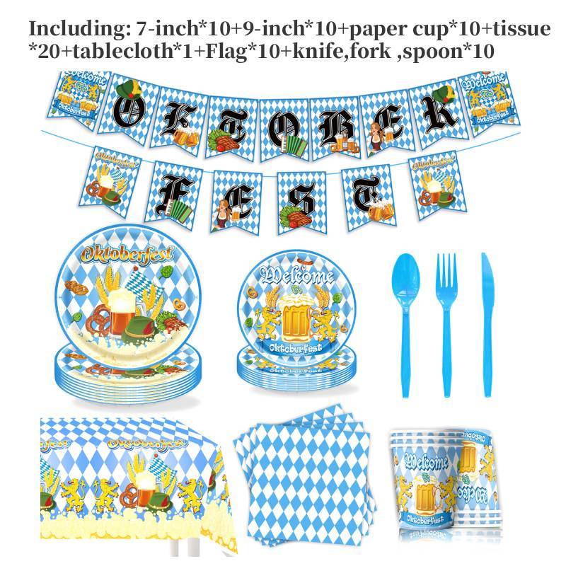 Munich Oktoberfest Party Supplies Set With Banner Balloons For Beer Festival Celebration