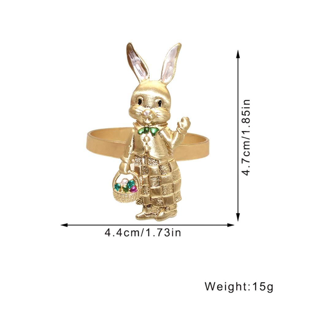 Easter Bunny Rabbit Napkin Rings Dining Table Metal Modern Serviette Buckle for Birthday Easter Thanksgiving Party Decor
