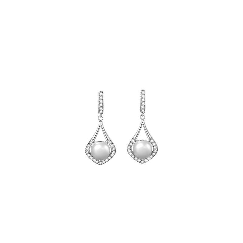 Pearl Stud Earrings Women's French Simple Water Drop Shape Ins Cold Style Fashion Earrings Versatile Temperament Earrings