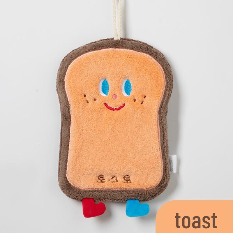 Cute Cartoon Coral Fleece Hanging Hand Towel - Super Absorbent & Odor-Free