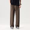 Spring, summer and autumn new solid-color trousers loose straight mopping casual trousers men's trend versatile trousers men's