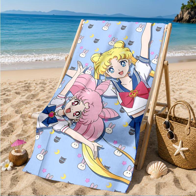 Pink Moon Puella Magi Beach Towel, Super Soft Microfiber, Perfect Gift for Her/Him, Birthday, for Pool, Beach, Travel, Decor Beach Party