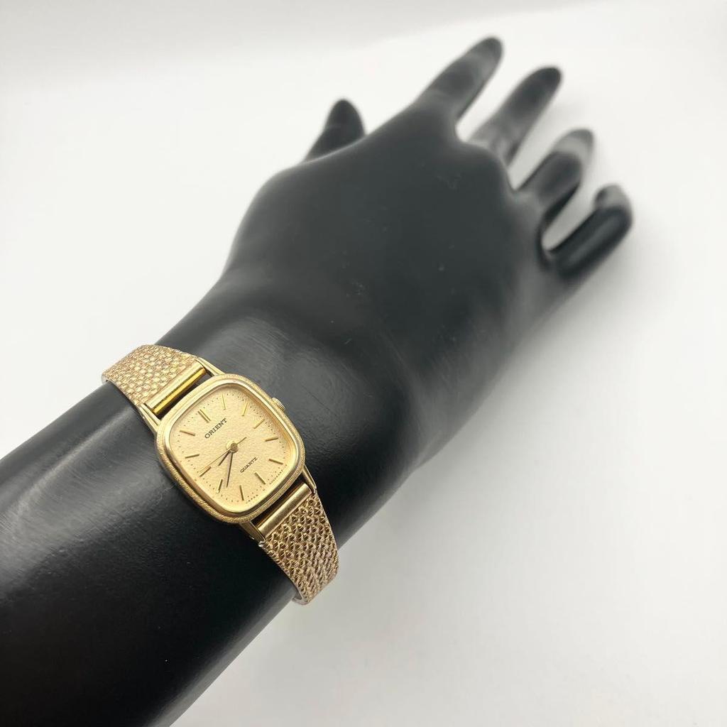Used In Good Working Condition Orient Watch Ladies Square Gold Quartz New Battery ORIENT
