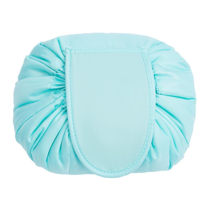 Lady Travel Cosmetic Bag Lazy Lay Flat Organizer Bags Travel Toiletry Cotton Jewelry Pouch Drawstring Makeup Bag