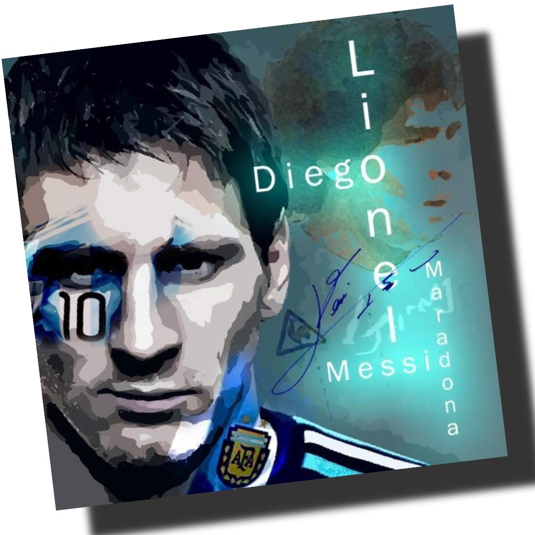 

Messi & Maradona Argentina National Team Overseas Football Art Panel Wooden Wall Hanging Interior Poster (26*26cm Art Panel Only)