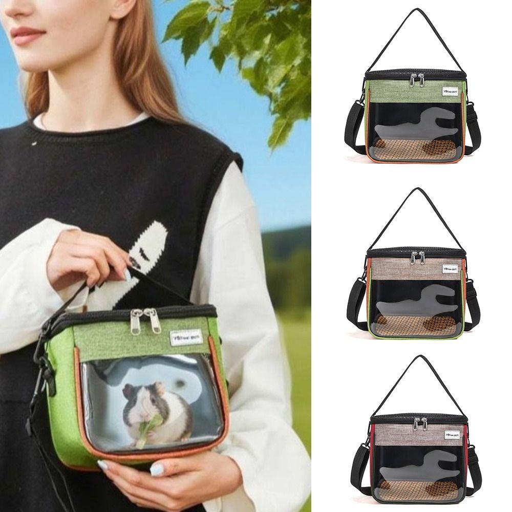 S/M/L Hamster Travel Carrier Breathable Clear Window Pet Carrier Bag Lightweight Portable Hamster Carry Bag Outdoor Use
