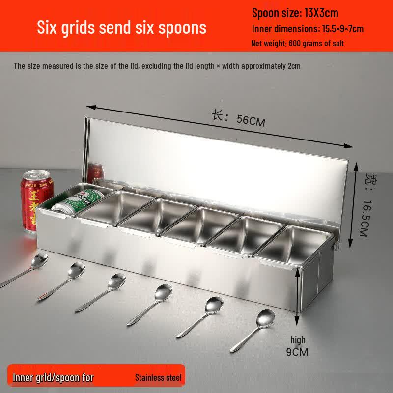 

Stainless Steel Seasoning Box with Lid