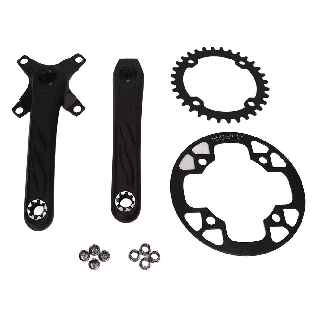Bicycle Crankset Aluminium Alloy High Strength Lightweight Bicycle Crank Chainring Set for Mountain Bike