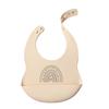 NEW Custom Cartoon deer rainbow Silicone Baby Bib with & pattern Food-Grade solid Feeding Bib DZ31